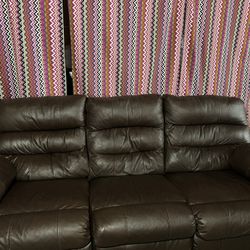 Leather recliner couch