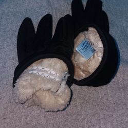 Thermal Knit Winter Gloves And Beanie Set With Polar Fleece Lining- Winter Gloves & Hat Set