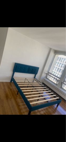 Teal Queen Upholstered Bed Frame