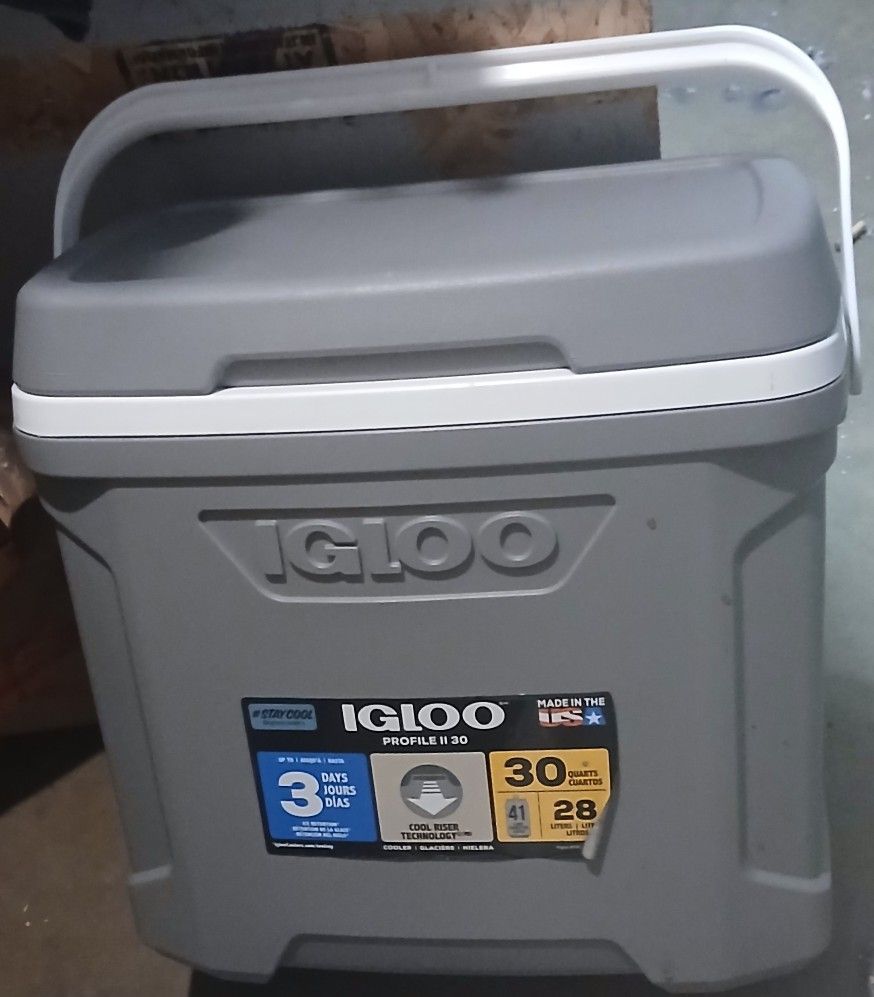 AWESOME IGLOO 30 QUARTS LIGHT GRAY COOLER