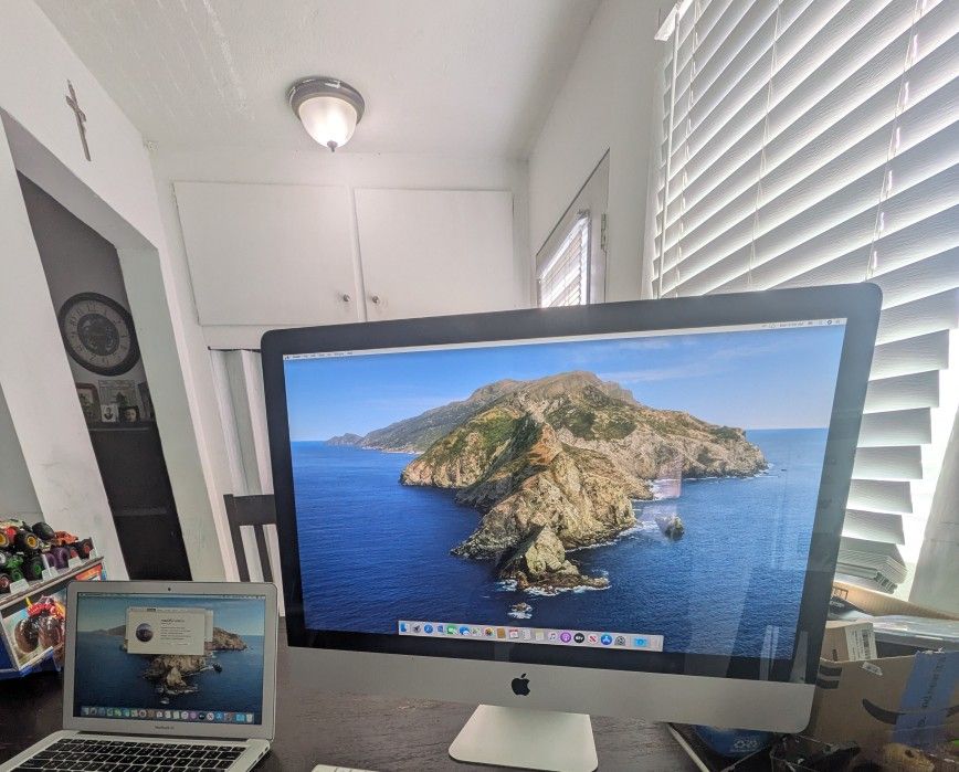 APPLE GRAY iMAC HUGE 27" SCREEN QUAD INTEL CORE i5 8GB RAM 1TB HD COMPUTER EVERYTHING WORKS COMPLETE