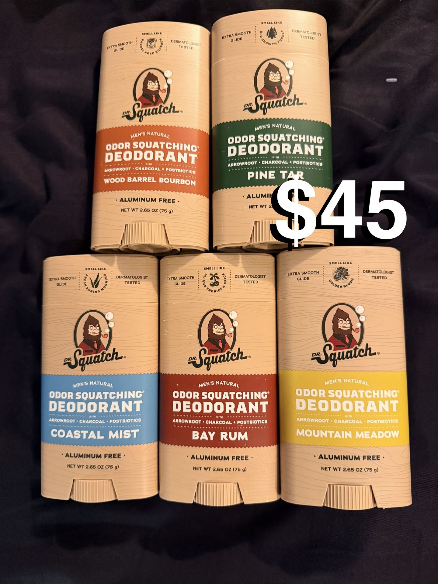 5 brand new Dr Squatch Deodorants