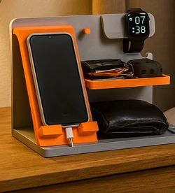 3D Printed Phone Charging Station | EDC Organizer | Nightstand Dock | Desk Organizer