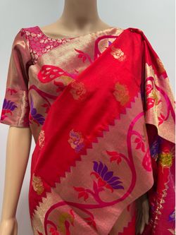 Paithani Semi Silk Saree with Stitched Blouse