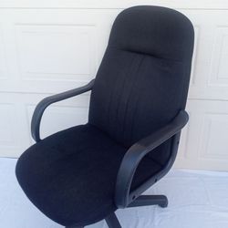 Black Fabric Executive Professional Rolling Swivel Reclining Office Chair with Fixed Seat Height (17.5”) & Armrests - Comfortable & Well Constructed