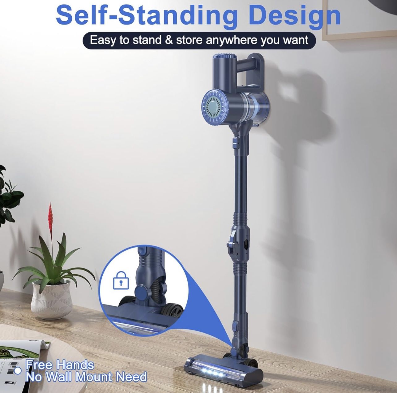 6 in 1 Lightweight Stick Vacuum Self-Standing with Powerful Suction