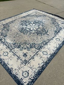 Navy Blue Medallion Area Rug