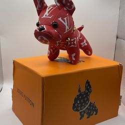 Red LV Dog Keychain- $50