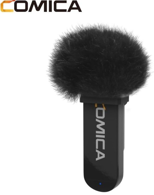 comica Vimo S-UC Black Wireless Lavalier Microphone System 2.4G Dual-Channel Recording Mic with Charging Case for Android & Video Recording,Interview