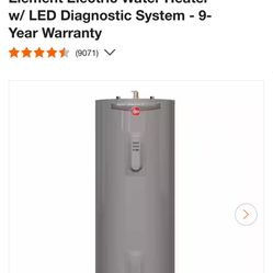 Rheem Electric Hot Water Tank 4500 Used Only 2 Yrs 