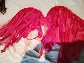 Red Satin Angel Wings&Devil horns..