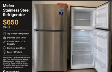 Midea Stainless Steel Refrigerator