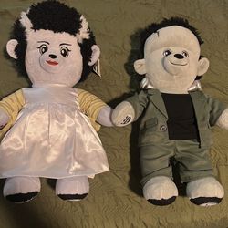 Build A Bear Frankenstein & Bride Universal Studios Monsters Set NEW Halloween