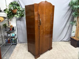 Vintage Art Deco Locking Wardrobe