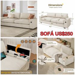 Living Room Beige Sofa
