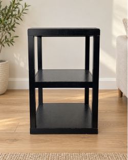 Black 3-Tier Side Table / Open Shelf Nightstand