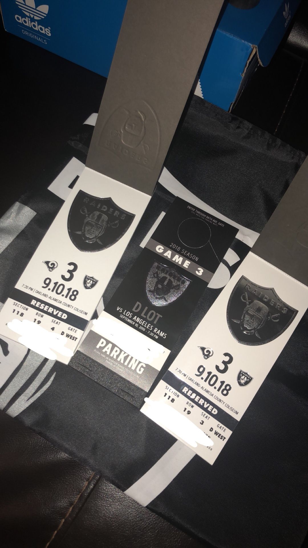 Raiders VS Rams Home opener W/parking