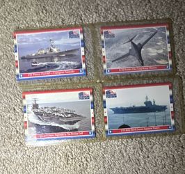 Topps Defending Freedom Lot of 4 Non-Sport Cards USS Ships & B-1B Bomber