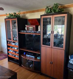 Entertainment Center with Two Enclosed Shelving Cabinets -IKEA Sufflor