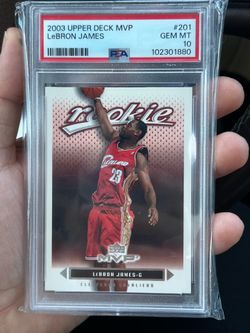 2003 UPPER DECK MVP #201 LEBRON JAMES ROOKIE RC PSA 10