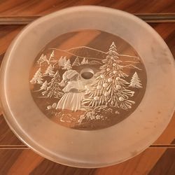 Pedestal cake plate. Frosted Glass.