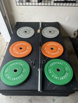 6’ Olympic Barbell  + Bumpers 