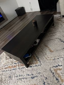 Dark Brown  Coffee Table with Lower Shelf