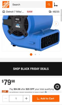 B-Air 1/8 HP Air Mover Carpet Dryer Floor Blower Fan for Home Use in Blue BRAND NEW