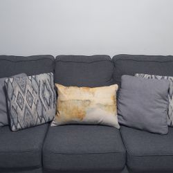 Two 3-Seater Sofas – Gray