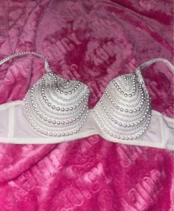 White Pearl Embellished Bra