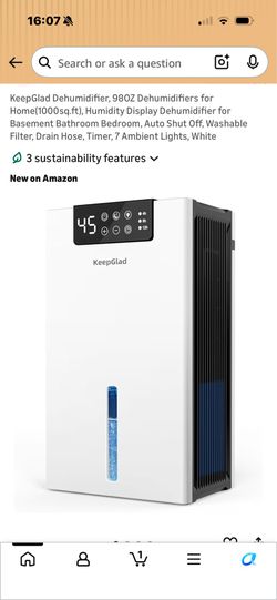 Dehumidifier, 98OZ Dehumidifiers for Home(1000sq.ft), Humidity Display Dehumidifier for Basement Bathroom Bedroom, Auto Shut Off, Washable Filter, Dra