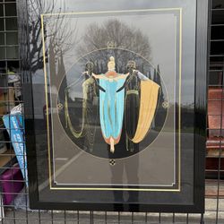 Stunning Signed, Framed Art By Erte With Documentation