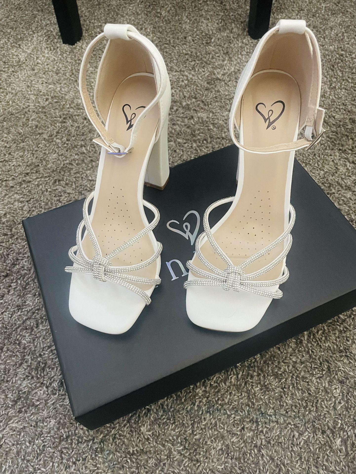 Strappy Rhinestone Sandal Heels