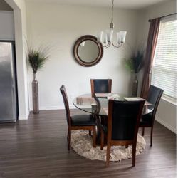 Glass Dining Table with Chairs