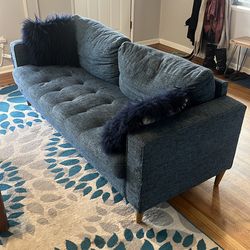 Blue mcm couch