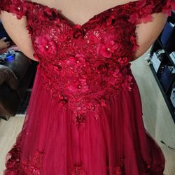 Size 6 Wine Red Quince Dress Gown