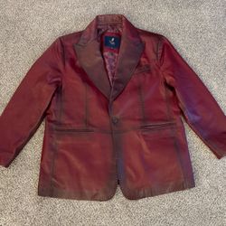 Burgundy Barya NY Leather blazer