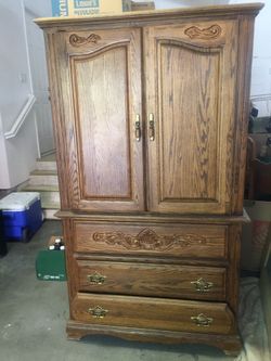Solid oak armoire