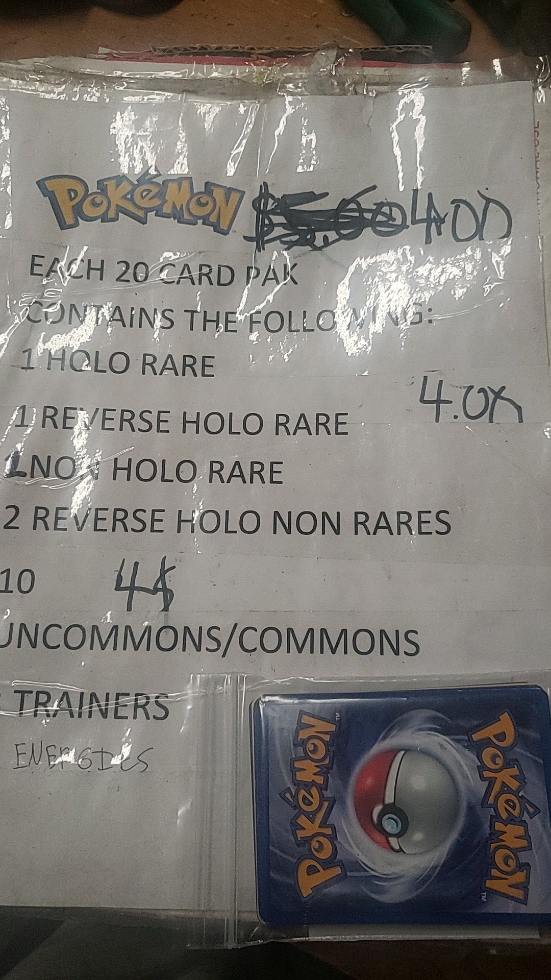 Pokemon packs 2 dollars each! 20 cards each