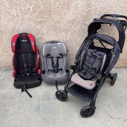 Stroller And Two Kids Chairs
