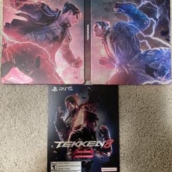 Tekken 8 Steel book case Content Voucher Code Collector Ps5 Extra Character X s