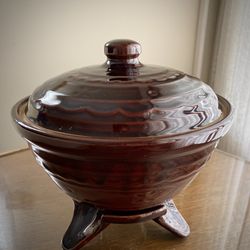 Marcrest Casserole bowl with lid and tea light warmer rest