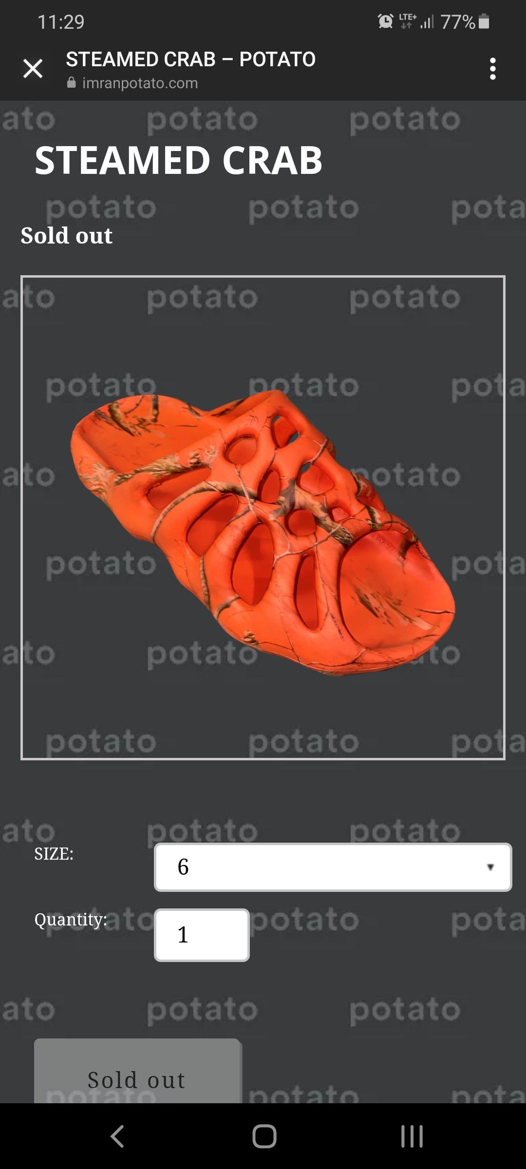 Imran Potato Men's Slides - Orange - US 9
