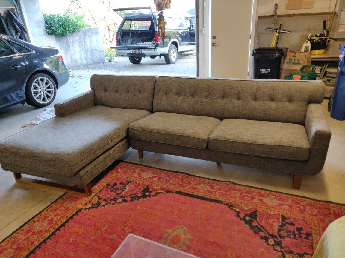 Large mid century sectional sofa/couch
