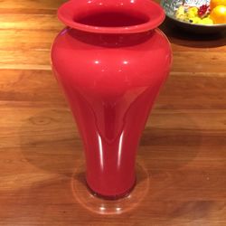 Orange Glass Vase 13” High