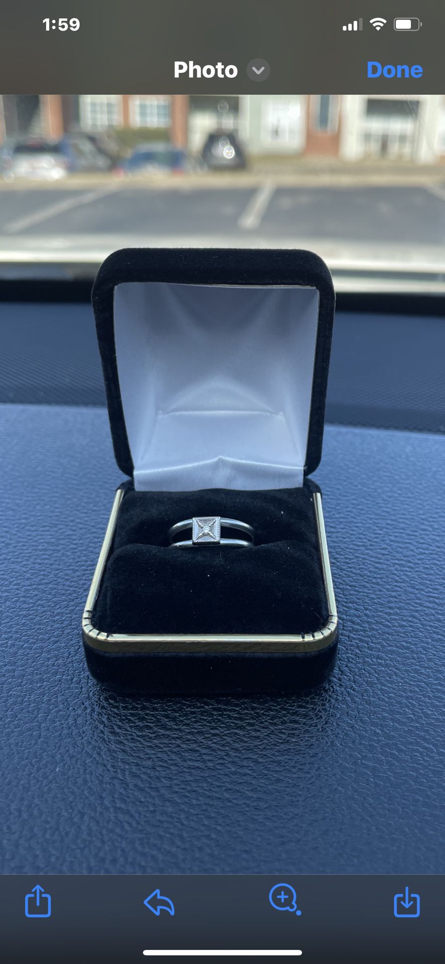 White Gold Ring With Diamond  ( 14k )