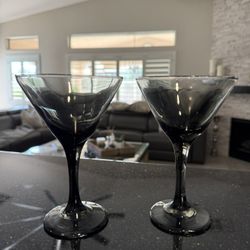 Set Of 12 Hand blown martini Pier 1 Glasses 