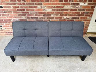 Grey Tufted Futon Sofa Bed