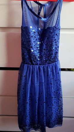 Girls Sparkly Dark Blue Sequin Dress