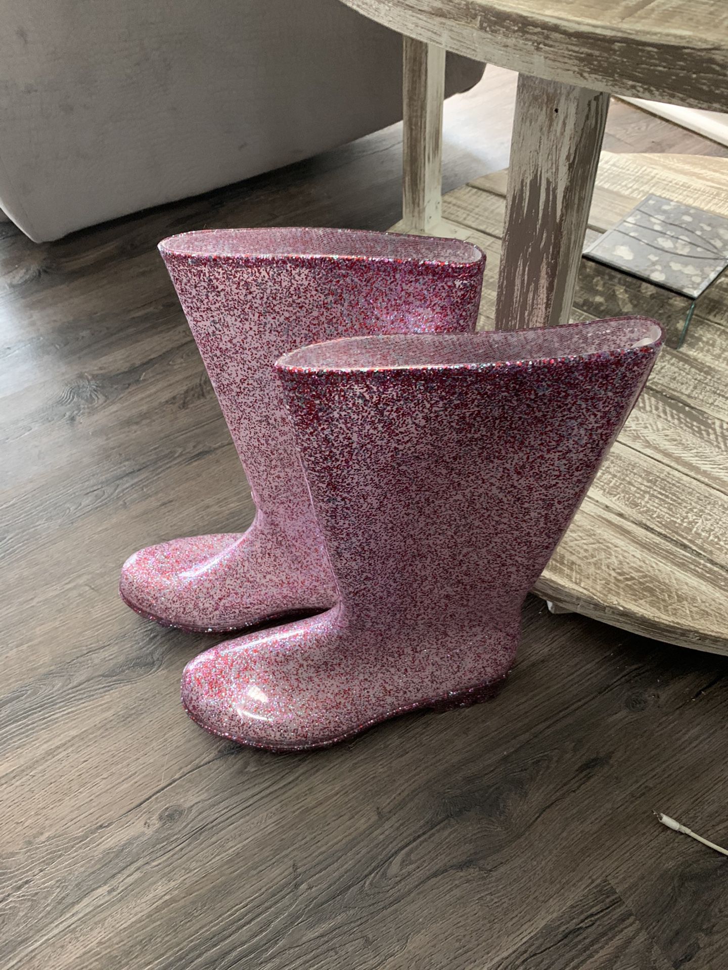 KomForme Womens Knee High Waterproof Rain Boots Glitter, Matte and Gradient, Glitter ...